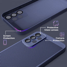 Ladda upp bild till gallerivisning, Moozy VentiGuard Phone Case for Samsung Galaxy A53 5G, Breathable phone case for samsung a53 with Perforated Pattern for Air Circulation, Cover for a53 5g shockproof, Blue