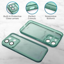 Lade das Bild in den Galerie-Viewer, Moozy LumiCase phone case for xiaomi Redmi Note 13 Pro 5G / case for Poco X6 slim, Case for xiaomi Redmi Note 13 Pro 5G bumper with camera cover, Soft TPU case for xiaomi Poco X6 transparent, Green