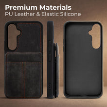 Carica l'immagine nel visualizzatore di Gallery, Moozy ElitePocket phone case for Samsung galaxy a54 5g with card holder, back cover with card holder, case for a54 5g, dark gray