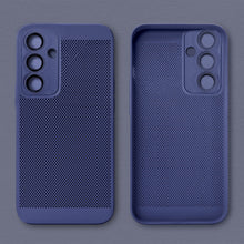 Ladda upp bild till gallerivisning, Moozy VentiGuard Phone Case for Samsung A14, Blue - Breathable Cover with Perforated Pattern for Air Circulation, Ventilation, Anti-Overheating Phone Case