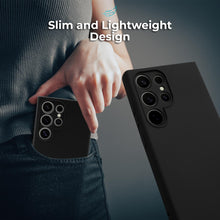 Lade das Bild in den Galerie-Viewer, Moozy Lifestyle. Silicone Case for Samsung S24 Ultra, Black - Liquid Silicone Lightweight Cover with Matte Finish and Soft Microfiber Lining, Premium Silicone Case