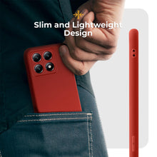Load image into Gallery viewer, Moozy Minimalist Series Silicone Phone Case for Xiaomi 14T, Matte Finish Bumper Mobile Phone Case Slim Thin Soft Protective TPU Back Cover with Matte Surface, Red
