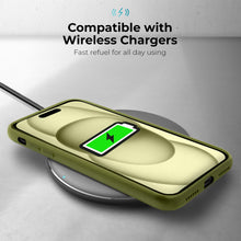 Charger l'image dans la galerie, Moozy Lifestyle. Premium Silicone Phone case for iPhone 16 Pro, 6.3-inch, Liquid Silicone Lightweight Cover for iphone 16 Pro Shockproof with Matte Finish and Soft Microfiber Lining, Olive green