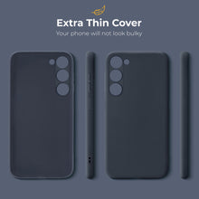 Ladda upp bild till gallerivisning, Moozy Minimalist Series Silicone Phone Case for Samsung Galaxy S23 5G, Matte Finish Lightweight Mobile Phone Case Slim Soft Protective TPU Cover with Matte Surface, Dark blue