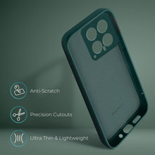 Cargar imagen en el visor de la galería, Moozy Lifestyle. Silicone Case for Xiaomi 14, Dark Green - Liquid Silicone Lightweight Cover with Matte Finish and Soft Microfiber Lining, Premium Silicone Case