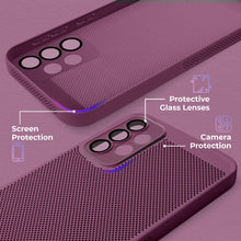Ladda upp bild till gallerivisning, Moozy VentiGuard Phone Case for Samsung Galaxy A53 5G, Breathable phone case for samsung a53 with Perforated Pattern for Air Circulation, Cover for a53 5g shockproof, Purple