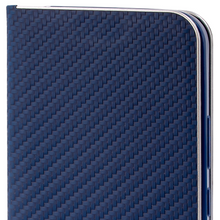 Load image into Gallery viewer, Moozy Wallet Phone Case for Samsung galaxy S24 Ultra, Carbon - Flip Case with Metallic Border Design Magnetic Closure Flip Cover for samsung S24 Ultra with Card Holder, Kickstand Function, Dark Blue