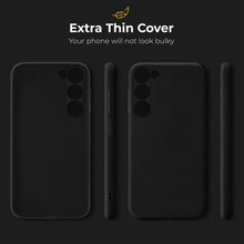 Load image into Gallery viewer, Moozy Minimalist Series Silicone Phone Case for Samsung Galaxy S23 5G, Matte Finish Lightweight Mobile Phone Case Slim Soft Protective TPU Cover with Matte Surface, Black