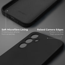 Load image into Gallery viewer, Moozy Lifestyle. Silicone Case for Samsung A34 5G, Black - Liquid Silicone Lightweight Cover with Matte Finish and Soft Microfiber Lining, Premium Silicone Case