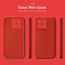 Carica l'immagine nel visualizzatore di Gallery, Moozy Minimalist Series Silicone Phone Case for Xiaomi 14 5G, Matte Finish Bumper Mobile Phone Case Slim Thin Soft Protective TPU Back Cover with Matte Surface, Red