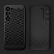 Ladda upp bild till gallerivisning, Moozy VentiGuard Phone Case for Samsung galaxy S23, Breathable Cover for samsung galaxy s23 with Perforated Pattern for Air Circulation, Case for samsung 23, Black