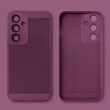 Ladda upp bild till gallerivisning, Moozy VentiGuard Phone Case for Samsung A14, Purple - Breathable Cover with Perforated Pattern for Air Circulation, Ventilation, Anti-Overheating Phone Case