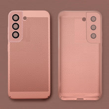 Ladda upp bild till gallerivisning, Moozy VentiGuard Phone Case for Samsung Galaxy S22, Phone case for Samsung Galaxy S22 with Perforated Pattern for Air Circulation, Cover for samsung S22 shockproof, Pastel Pink