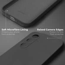 Charger l'image dans la galerie, Moozy Lifestyle. Liquid Silicone Phone Case for Samsung galaxy S24 5G, Liquid Silicone Lightweight Cover for samsung S24 with Matte Finish and Soft Microfiber Lining, Dark Grey