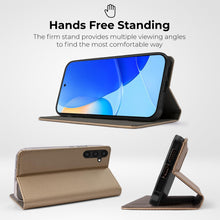 Load image into Gallery viewer, Moozy Flip Case for Samsung A54 5G, Gold - Flip Phone Case with Card Holder and Stand, Flip Cover with Pattern, Credit Card Slots, Magnetic Wallet Case