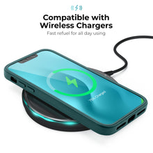 Ladda upp bild till gallerivisning, Moozy 360 Case for iPhone 13 - Green Rim Transparent Case, Full Body Double-sided Protection, Cover with Built-in Screen Protector