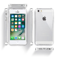 Charger l'image dans la galerie, Moozy Shock Proof Silicone Case for iPhone SE, iPhone 5s - Transparent Crystal Clear Phone Case Soft TPU Cover