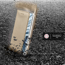 Carica l'immagine nel visualizzatore di Gallery, Moozy Case Flip Cover for Xiaomi Mi Note 10, Xiaomi Mi Note 10 Pro, Gold - Smart Magnetic Flip Case with Card Holder and Stand