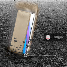 Load image into Gallery viewer, Moozy Case Flip Cover for Xiaomi Redmi Note 8T, Gold - Smart Magnetic Flip Case with Card Holder and Stand