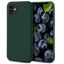 Lade das Bild in den Galerie-Viewer, Moozy Lifestyle. Designed for iPhone 12, iPhone 12 Pro Case, Dark Green - Liquid Silicone Cover with Matte Finish and Soft Microfiber Lining