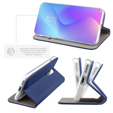 Load image into Gallery viewer, Moozy Case Flip Cover for Xiaomi Mi 9T, Xiaomi Mi 9T Pro, Redmi K20, Dark Blue - Smart Magnetic Flip Case with Card Holder and Stand
