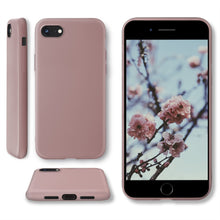 Afbeelding in Gallery-weergave laden, Moozy Minimalist Series Silicone Case for iPhone SE 2020, iPhone 8 and iPhone 7, Rose Beige - Matte Finish Slim Soft TPU Cover