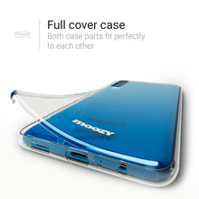 Carica l'immagine nel visualizzatore di Gallery, Moozy 360 Degree Case for Samsung A50 - Full body Front and Back Slim Clear Transparent TPU Silicone Gel Cover