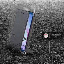 Load image into Gallery viewer, Moozy Case Flip Cover for Huawei Honor 9 Lite, Black - Smart Magnetic Flip Case with Card Holder and Stand