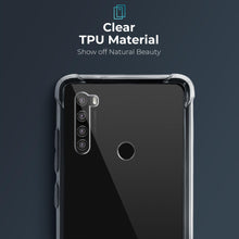 Załaduj obraz do przeglądarki galerii, Moozy Shock Proof Silicone Case for Xiaomi Redmi Note 8T - Transparent Crystal Clear Phone Case Soft TPU Cover