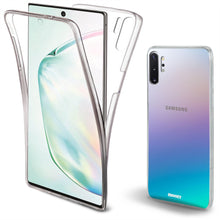 Carica l'immagine nel visualizzatore di Gallery, Moozy 360 Degree Case for Samsung Note 10 Plus - Full body Front and Back Slim Clear Transparent TPU Silicone Gel Cover