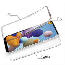 Carica l'immagine nel visualizzatore di Gallery, Moozy 360 Degree Case for Samsung A21s - Transparent Full body Slim Cover - Hard PC Back and Soft TPU Silicone Front
