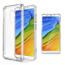 Ladda upp bild till gallerivisning, Moozy Shock Proof Silicone Case for Xiaomi Redmi 5 - Transparent Crystal Clear Phone Case Soft TPU Cover