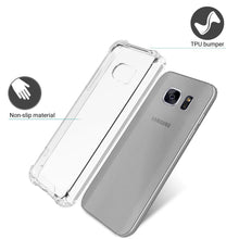 Load image into Gallery viewer, Moozy Shock Proof Silicone Case for Samsung S7 - Transparent Crystal Clear Phone Case Soft TPU Cover