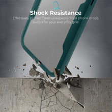 Ladda upp bild till gallerivisning, Moozy 360 Case for iPhone 14 - Green Rim Transparent Case, Full Body Double-sided Protection, Cover with Built-in Screen Protector