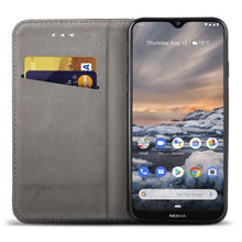 Load image into Gallery viewer, Moozy Case Flip Cover for Nokia 7.2, Nokia 6.2, Black - Smart Magnetic Flip Case with Card Holder and Stand