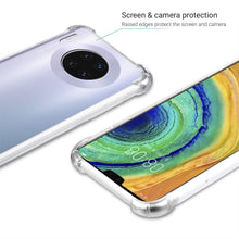 Ladda upp bild till gallerivisning, Moozy Shock Proof Silicone Case for Huawei Mate 30 - Transparent Crystal Clear Phone Case Soft TPU Cover