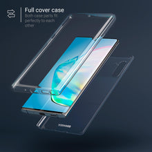 Carica l'immagine nel visualizzatore di Gallery, Moozy 360 Degree Case for Samsung Note 10 - Full body Front and Back Slim Clear Transparent TPU Silicone Gel Cover