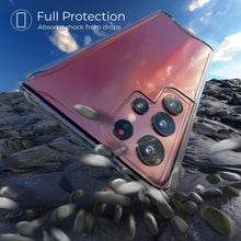 Ladda upp bild till gallerivisning, Moozy Xframe Shockproof Case for Samsung S22 Ultra - Transparent Rim Case, Double Colour Clear Hybrid Cover with Shock Absorbing TPU Rim