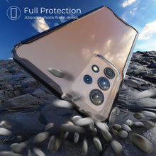 Ladda upp bild till gallerivisning, Moozy Xframe Shockproof Case for Samsung A13 4G - Black Rim Transparent Case, Double Colour Clear Hybrid Cover with Shock Absorbing TPU Rim