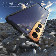 Ladda upp bild till gallerivisning, Moozy Xframe Shockproof Case for Samsung S21 5G and 4G - Black Rim Transparent Case, Double Colour Clear Hybrid Cover with Shock Absorbing TPU Rim