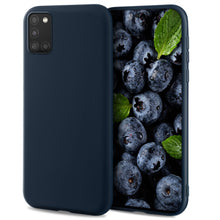 Ladda upp bild till gallerivisning, Moozy Lifestyle. Designed for Samsung A51 Case, Midnight Blue - Liquid Silicone Cover with Matte Finish and Soft Microfiber Lining