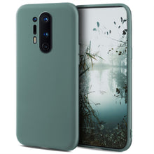 Cargar imagen en el visor de la galería, Moozy Minimalist Series Silicone Case for OnePlus 8 Pro, Blue Grey - Matte Finish Slim Soft TPU Cover