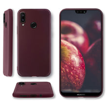 Załaduj obraz do przeglądarki galerii, Moozy Minimalist Series Silicone Case for Huawei P20 Lite, Wine Red - Matte Finish Slim Soft TPU Cover