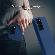 Cargar imagen en el visor de la galería, Moozy Lifestyle. Silicone Case for Samsung S20 Plus, Midnight Blue - Liquid Silicone Lightweight Cover with Matte Finish and Soft Microfiber Lining, Premium Silicone Case
