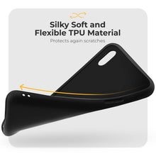 Cargar imagen en el visor de la galería, Moozy Minimalist Series Silicone Case for iPhone XR, Black - Matte Finish Slim Soft TPU Cover