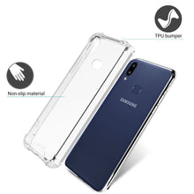 Carica l'immagine nel visualizzatore di Gallery, Moozy Shock Proof Silicone Case for Samsung A10s - Transparent Crystal Clear Phone Case Soft TPU Cover