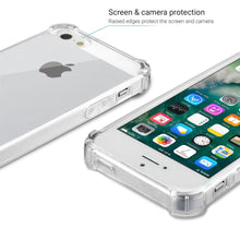 Charger l'image dans la galerie, Moozy Shock Proof Silicone Case for iPhone SE, iPhone 5s - Transparent Crystal Clear Phone Case Soft TPU Cover