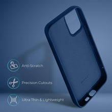 Load image into Gallery viewer, Moozy Lifestyle. Silicone Case for Samsung S23 Ultra, Midnight Blue - Liquid Silicone Lightweight Cover with Matte Finish and Soft Microfiber Lining, Premium Silicone Case