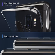 Ladda upp bild till gallerivisning, Moozy 360 Degree Case for Samsung S9 Plus - Full body Front and Back Slim Clear Transparent TPU Silicone Gel Cover