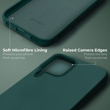 Load image into Gallery viewer, Moozy Lifestyle. Silicone Case for Samsung A22 4G, Dark Green - Liquid Silicone Lightweight Cover with Matte Finish and Soft Microfiber Lining, Premium Silicone Case